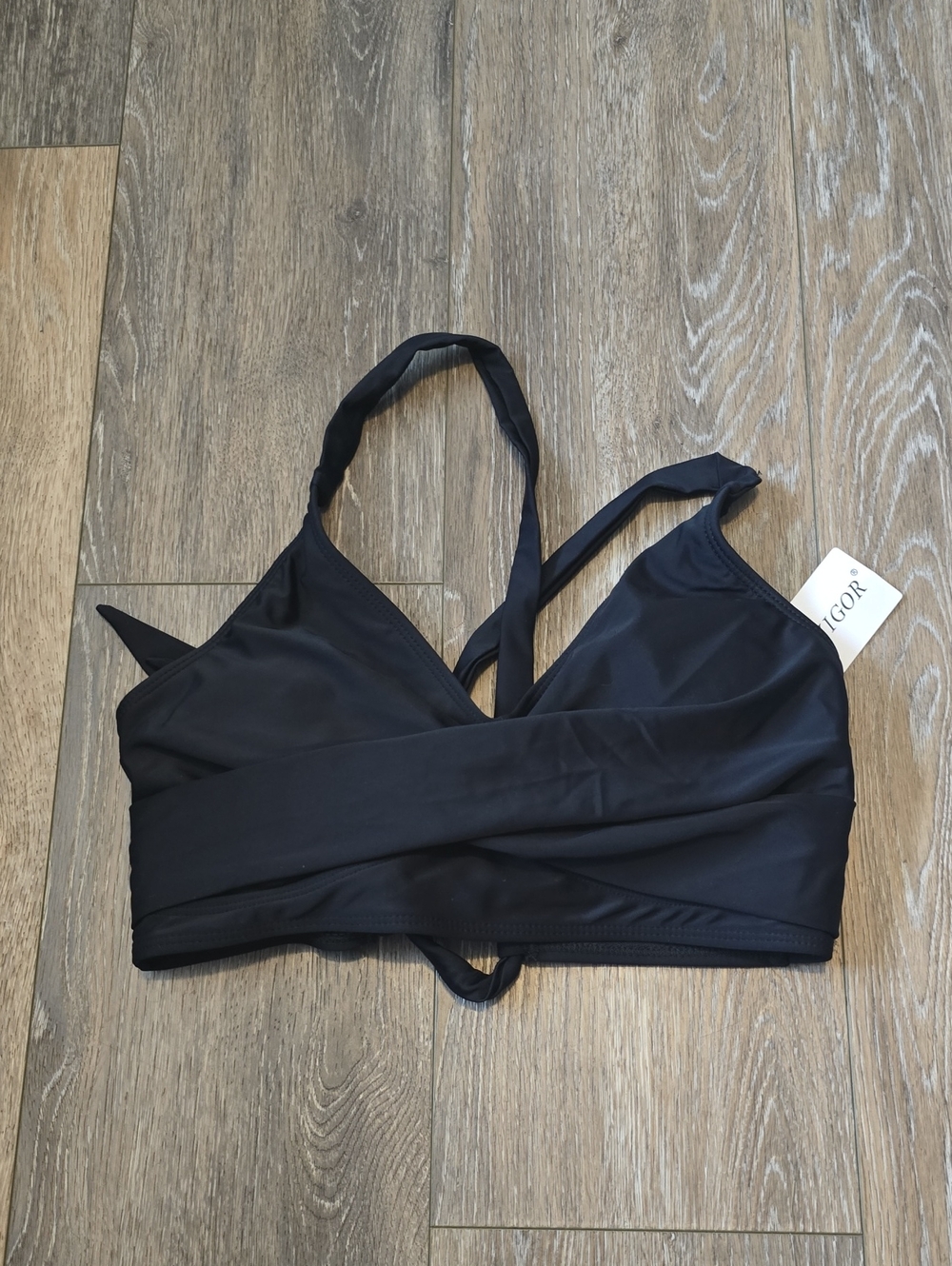 Rosvigor Women's Small Black Swim Suit Bikini Top New w/ Tags!